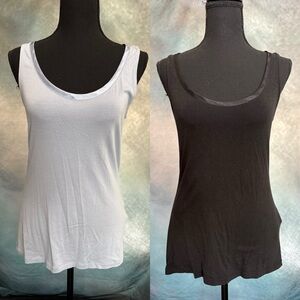 Women's Banana Republic Black and Light Blue Tank Tops